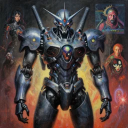 grainy risograph highly detailed painting of mecha - human portrait neural avantgarde sinister realm, intense dark magical detailed maximalist unheimlich vibe, a hologram in the style of moebius, ed paschke, tomokazu matsuyama, borremans, petra cortright, jenny saville, boris vallejo