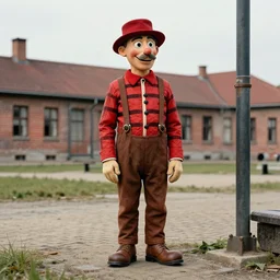 where's wally image of the auschwitz concentration camp, in the style of'where's wally?'