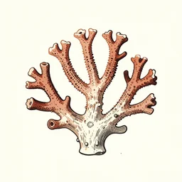 coral :: vintage scientific illustration :: minimalist style