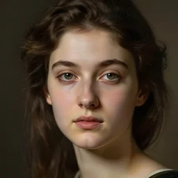 realistic detailed face portrait of young beautiful woman by Alexandre Cabanel