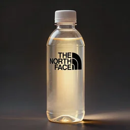 the north face transparent bottle filled with with liquid, concept art, matte, sharp focus, illustration, art by aenaluck, artgerm