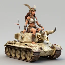 ancient tribe riding bone, she'll and horn, tanks, artstation