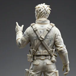 marble statue of back to the future with Marty McFly, hyperdetailed photo, 8k
