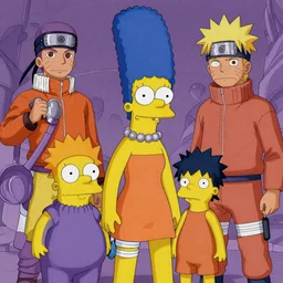 marge simpson and her new family from naruto drawn by zdislaw beksinski, hajime sorayama and moebius hyperrealistic dan seagrave art, michael whelan, artstation, cgsociety, epic scifi fantasy art