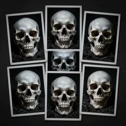 the pale faces of dead photos, dark eerie photo, metallic acid colors