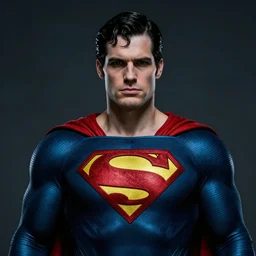 a potrait of Superman from another world, This Superman has a very dark and scary color