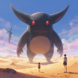 beautiful digital fantasy illustration of a giant Ohmu from Nausicaa inside an iridescent desert, concept art by greg rutkowski, rebecca guay, and greg hildebrandt, highly detailed, soft lighting, rendered in octane, masterpiece, very very very aesthetic