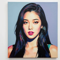 popart painting of Hwasa. Mamamoo beautiful singer talented woman. Full body popart cute face. By andy warhol