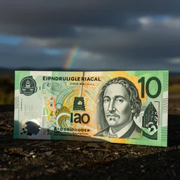 photo of an australian green and gold currency 💴