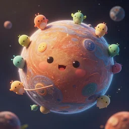 masterpiece artwork of cute alien planet with cute aliens on it, au naturel, hyper detailed, digital art, trending in artstation, behance, deviantart, cinematic lighting, studio quality, smooth render, unreal engine 5 rendered, octane rendered, art style by pixar dreamworks warner bros disney