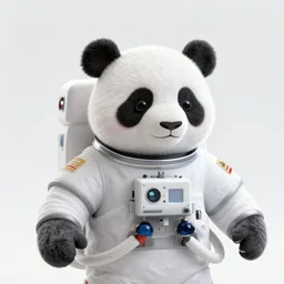 panda as an astronaut, digital art