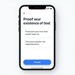 GUI for a program that shows you proof for the existence of God, app design, web design, screenshot, by Ryoji Ikeda, Stan Brakhage, Ingmar Bergman, Rene Magritte, Francis Bacon