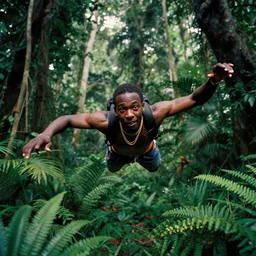 kodak black parachuting into a jungle