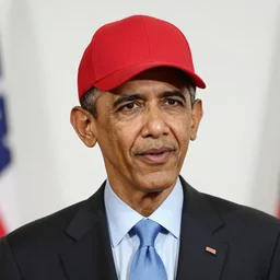 barack obama wearing a red hat
