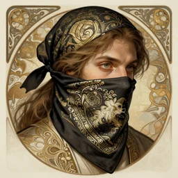 KSI wearing a bandana, closeup, D&D style, fantasy, intricate, elegant, highly detailed, digital painting, artstation, concept art, matte, sharp focus, illustration, art by Artgerm and Greg Rutkowski and Alphonse Mucha