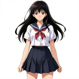 school girl, school uniform, seifuku, pleated miniskirt, battle angel alita. by rembrandt 1 6 6 7, illustration, illustrious makinami, contrastive colors, anime