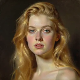 “ a woman with golden hair, beautiful, art by george bellows ”
