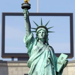 the statue of liberty in gta v, cover art by stephen bliss, boxart, loading screen