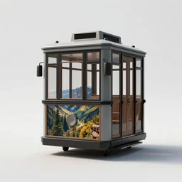 modular cable car, professional product shot, isolated on a pure white background, centered, entire object in frame, sharp focus, soft studio lighting