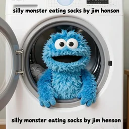 “ silly monster eating socks in dryer by jim henson ”