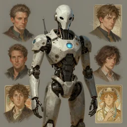 detailed character concept art portrait of a masked robot, muted color palette, trending on artstation, award - winning video game concept art by jim burns and greg rutkowski, beksinski, a sci - fi concept art masterpiece, james gilleard, bruegel, alphonse mucha, and yoshitaka amano.