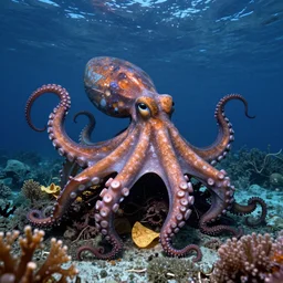 a photo of a giant mutant nachos octopus in its natural habitat, kodak ektachrome e 1 0 0 photography