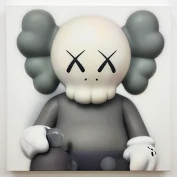 person by shusei nagaoka, kaws, airbrush on canvas, pastell colours, cell shaded, 8 k