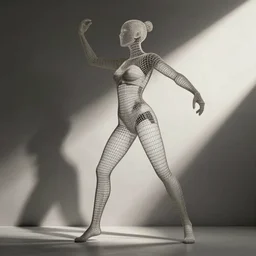 female ecorche wireframe