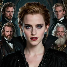 highly detailed vfx portrait of emma watson as dracula, stephen bliss, unreal engine, by artgerm and donato giancola and joseph christian leyendecker, global illumination, detailed and intricate environment