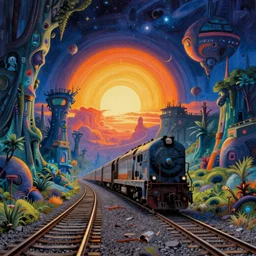 a beautiful very detailed rendering of abandoned railway by richard diebenkorn, myst nightvision hyperrealism thermal imaging azeroth wilderness morning sun cgsociety tundra scumm bar extraterrestial cyberpunk junglepunk sunlight venus fisheye universe san andreas, archdaily, wallpaper, highly detailed, trending on artstation.