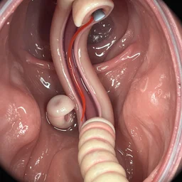 interior of the esophagus, moisture, high resolution photograph, endoscopy