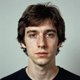 Mugshot Portrait of Young David Gilmour, taken in the 1970s, photo taken on a 1970s polaroid camera, grainy, real life, hyperrealistic, ultra realistic, realistic, highly detailed, epic, HD quality, 8k resolution, body and headshot, film still, front facing, front view, headshot and bodyshot, detailed face, very detailed face