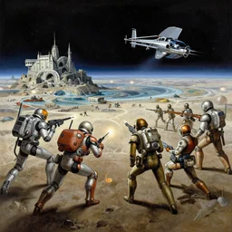 space opera battle, art by wally wood