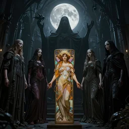 cult of the faceless slaves of the nameless night, intricate artwork by melissa houpert, josan gonzalez, artgerm, edmund leighton, alphonse mucha, zdizslaw beksinski, majestic, cinematic, dramatic lighting, gothic moonlight realm, mysterious ceremonial figure, octane render, unreal engine, trending on artstation 8 k