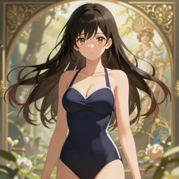 anime key visual of a beautiful young female in a swimsuit, stunning, highly detailed, digital painting, artstation, smooth, hard focus, illustration, art by artgerm and greg rutkowski and alphonse mucha