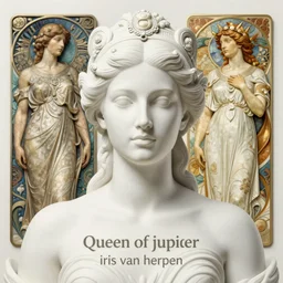 queen of jupiter by zdzisław beksinski, iris van herpen!!!, raymond swanland and alphonse mucha. highly detailed, hyper - real, beautiful!