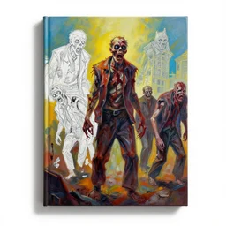 ismail inceoglu epic painting of a zombie invasion book cover, line art!!, ink, art concept for a book cover!!, vibrant colours, oil on canvas painting, thik brushstrokes, highly detailed, akira kurosawa, ran movie still, centered, hyperrealism, romantic, concept art, smooth, sharp focus trending on artstation, by greg manchess and by craig mullins and by kilian eng and by jake parker