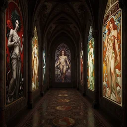dark putrid corridors, intricate artwork by josan gonzalez, h. r. giger, kilian eng, alphonse mucha, zdizslaw beksinski, very coherent artwork, cinematic, gothic, vibrant, octane render, unreal engine, 8 k, high contrast