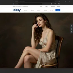 Images on the store website, eBay, Full body, Miniature of a woman sitting on a chair