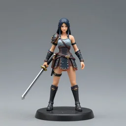 Product Introduction Photos, 4K, Full body, 80mm resin detailed miniature of a warrior girl