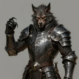 portrait, werewolf man, wearing a dark heavy plate armor, wielding, long sharp fingernails, chestplate, rpg game, main character, detailed, digital painting, artstation, sharp focus, illustration, tomasz alen kopera, peter mohrbacher, donato giancola, joseph christian leyendecker, wlop, frank frazetta