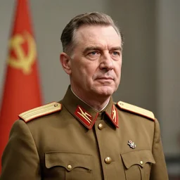 portrait of francisco franco as an ussr communist general