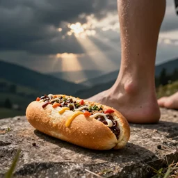 corndog, foot photography