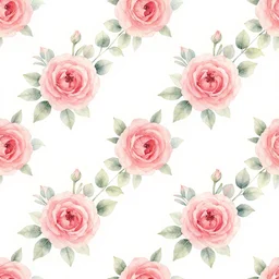 rose floral on white background wallpaper, repeating design, illustration, soft colours, water colours