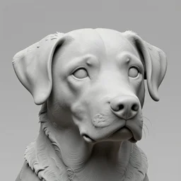 a render of a dog, caricature, extreme fine detail background, octane, highly detailed, detailed eyes, high quality, ray traceing, sculpt, zbrush, matcap, trending on artstation