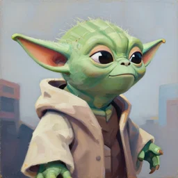 greg manchess portrait painting of yoda as overwatch character, medium shot, asymmetrical, profile picture, organic painting, sunny day, matte painting, bold shapes, hard edges, street art, trending on artstation, by huang guangjian and gil elvgren and sachin teng