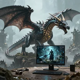 personal computer as a dragon, elders scrolls enders