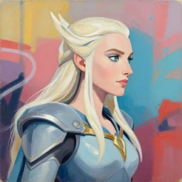 greg manchess portrait painting of galadriel as overwatch character, medium shot, asymmetrical, profile picture, organic painting, sunny day, matte painting, bold shapes, hard edges, street art, trending on artstation, by huang guangjian and gil elvgren and sachin teng