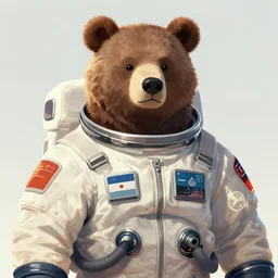 character portrait feature of the anthro male anthropomorphic kamchatka brown bear fursona wearing cosmonaut outfit uniform professional pilot astronaut cosmonaut character design stylized by charlie bowater, ross tran, artgerm, and makoto shinkai, detailed, soft lighting, rendered in octane