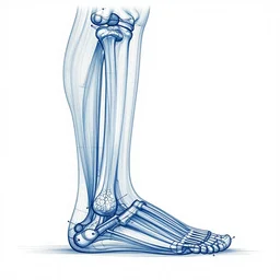 detailed blueprints of a human leg anatomy